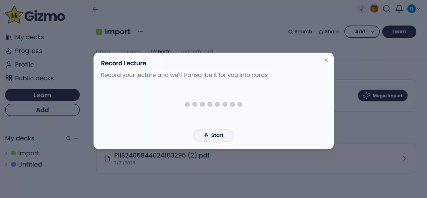  record lecture in gizmo ai