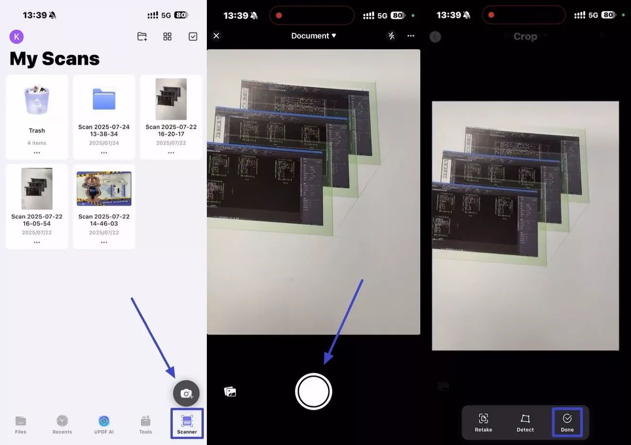 scan pdf documents using updf 