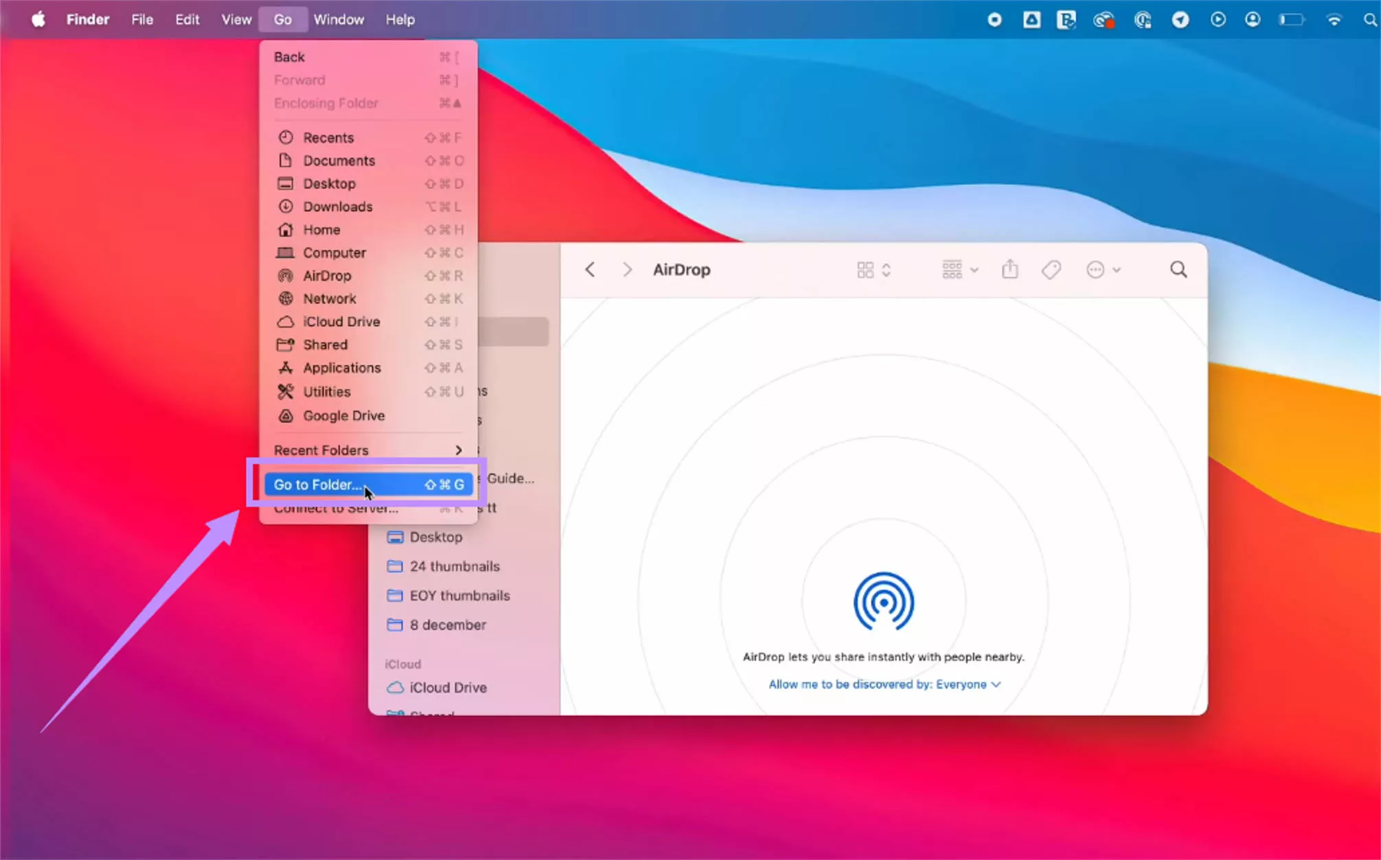 select go to folder mac