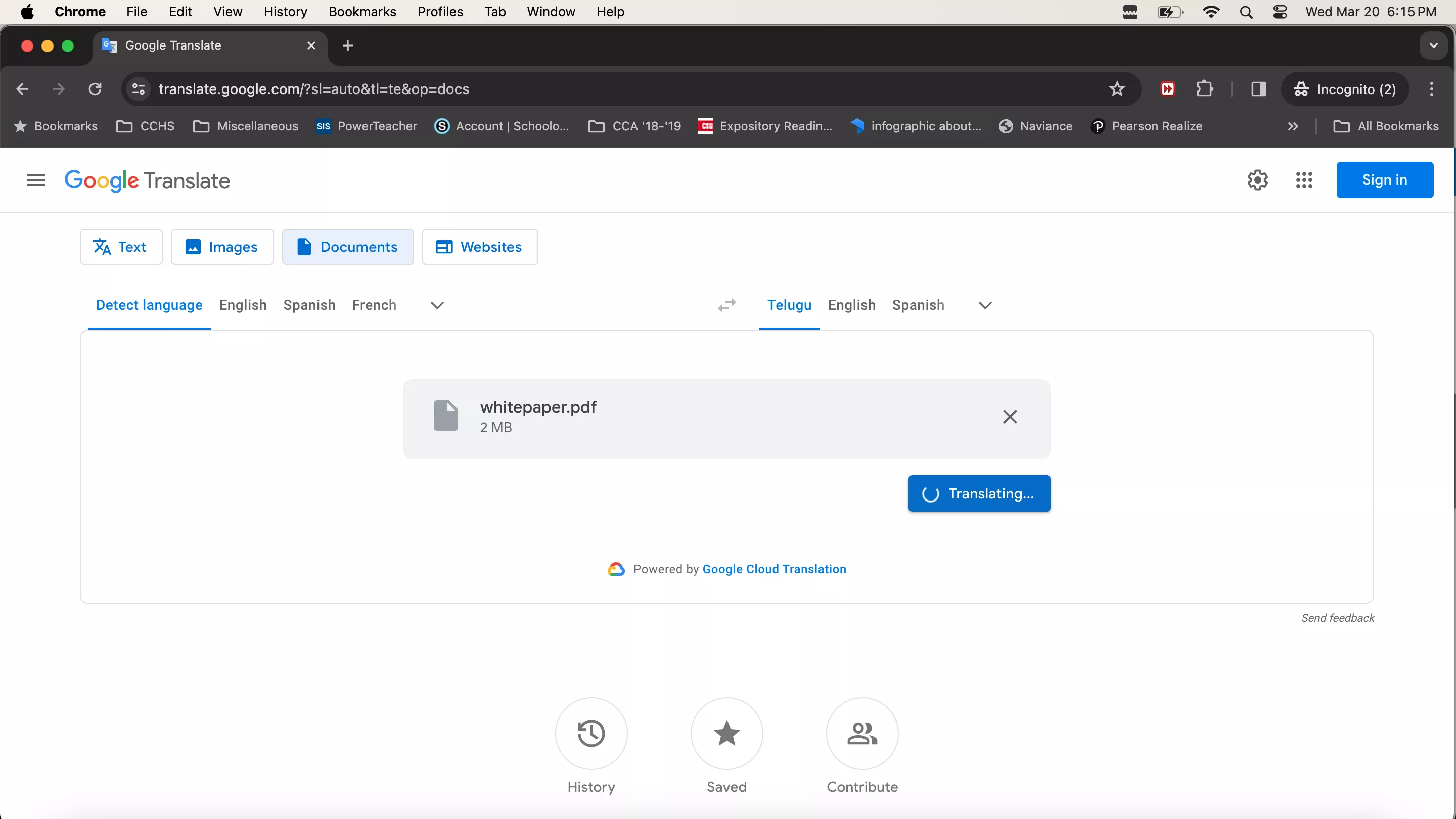 translate pdf english to telugu Translate