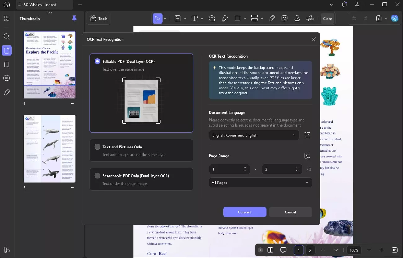 ocr pdf feature updf 