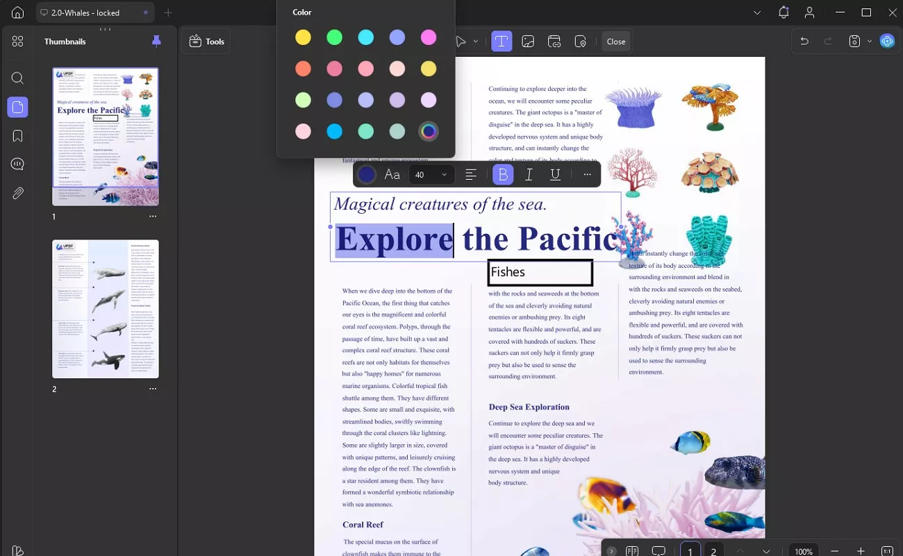 edit text color updf 