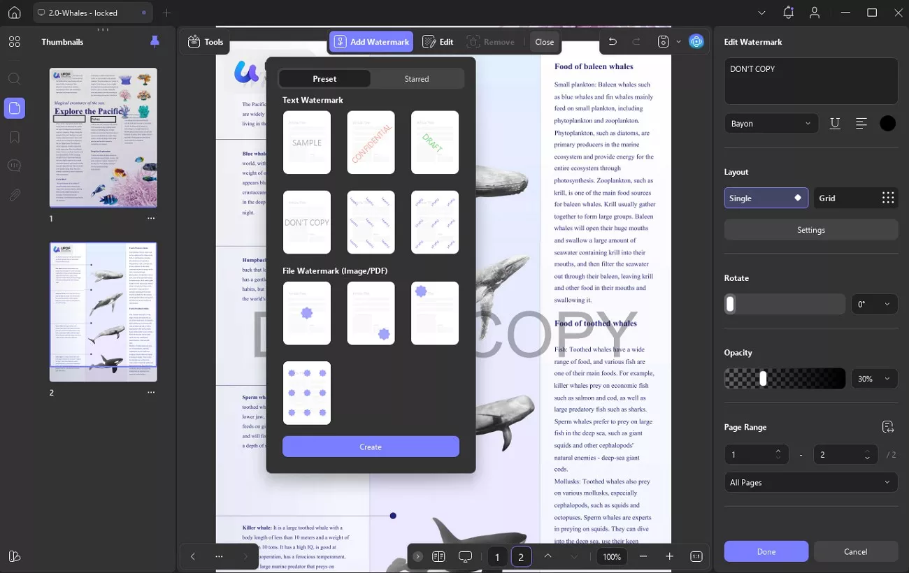 add watermark updf feature 