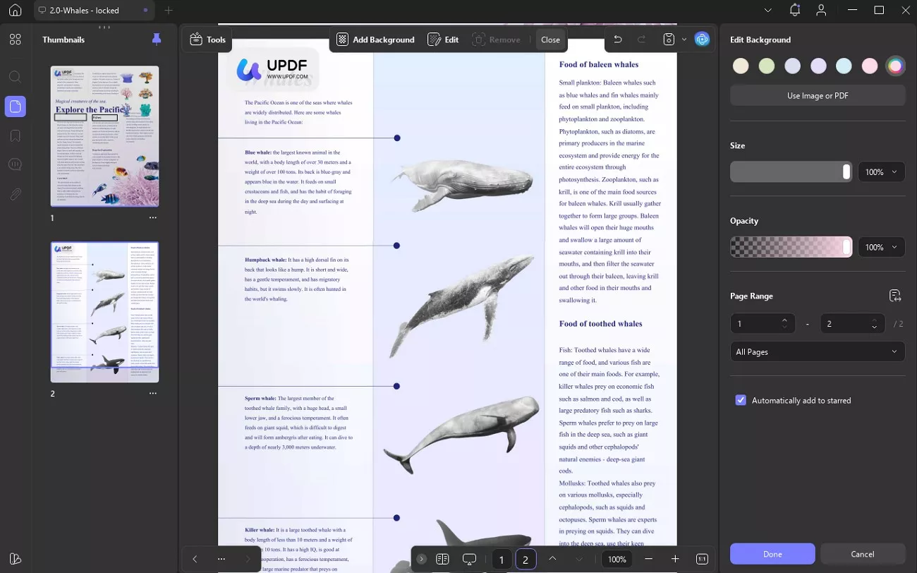 change background pdf file