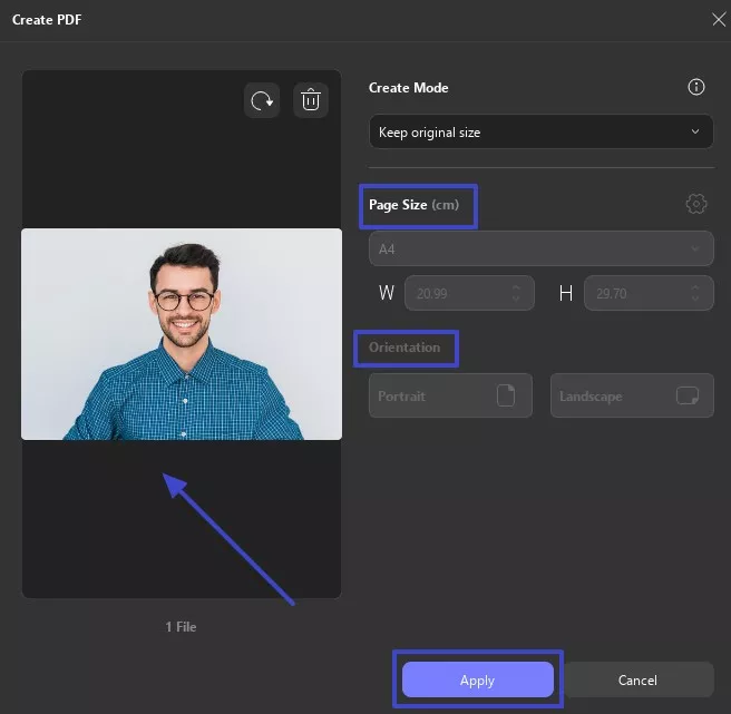 adjust page size and other properties