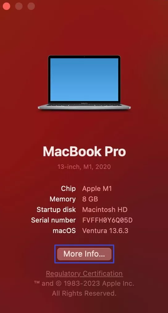 click more info button