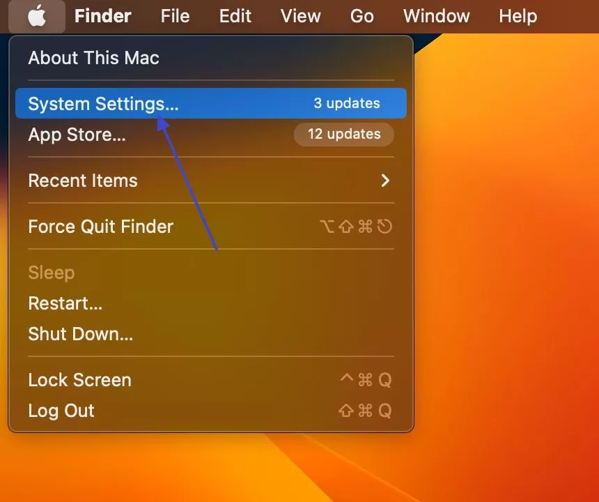 locate mac system settings tab