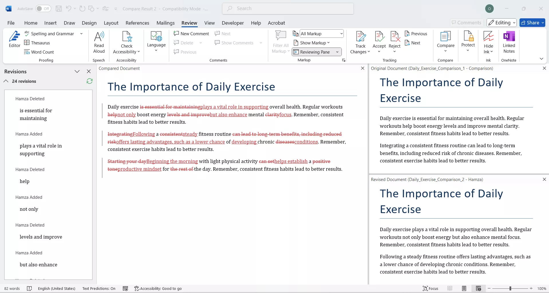 word compare two files 2