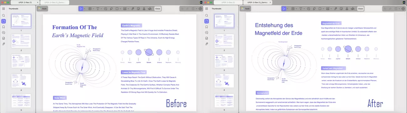 translate pdf using updf ai 