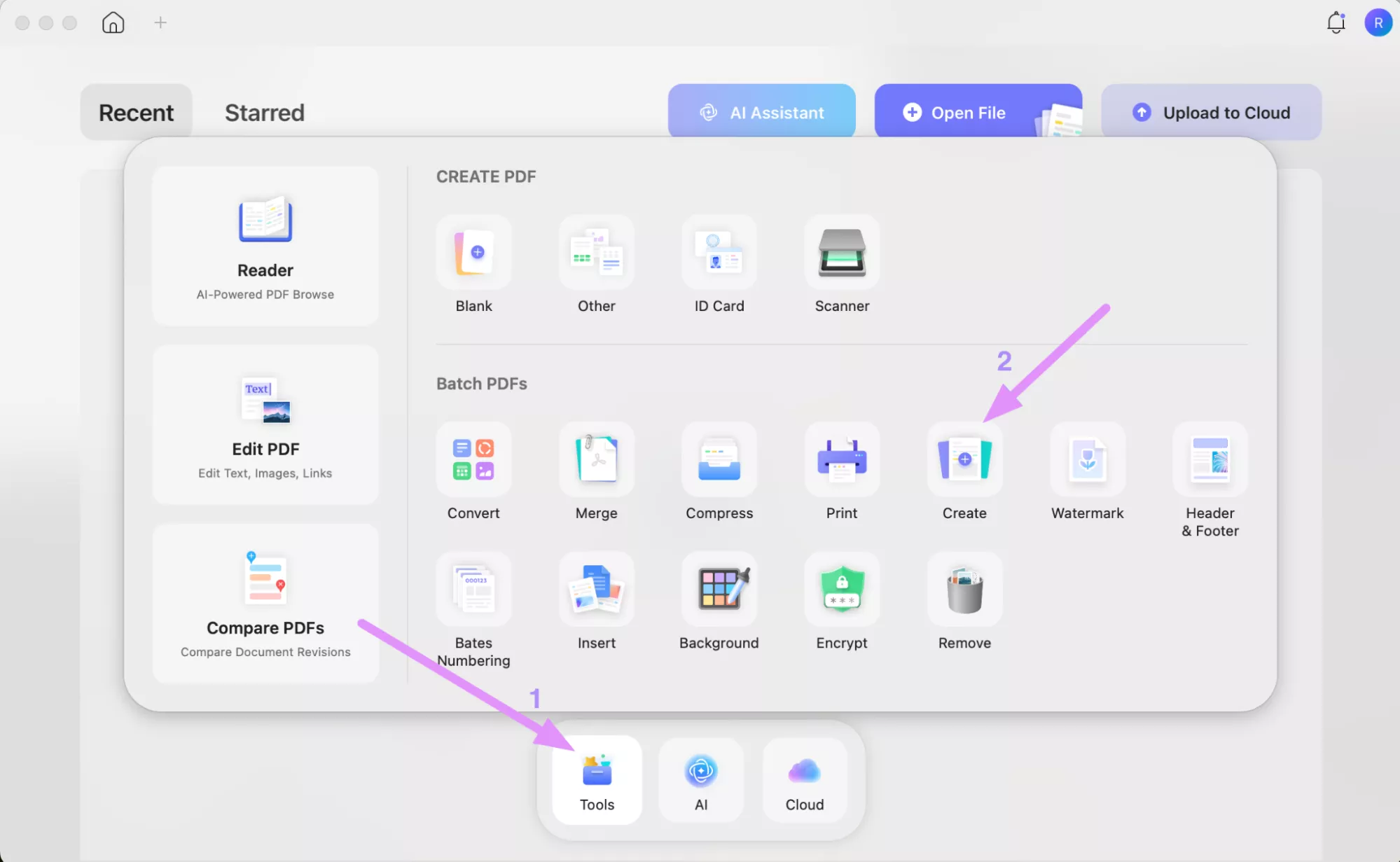 access batch creation mode updf mac
