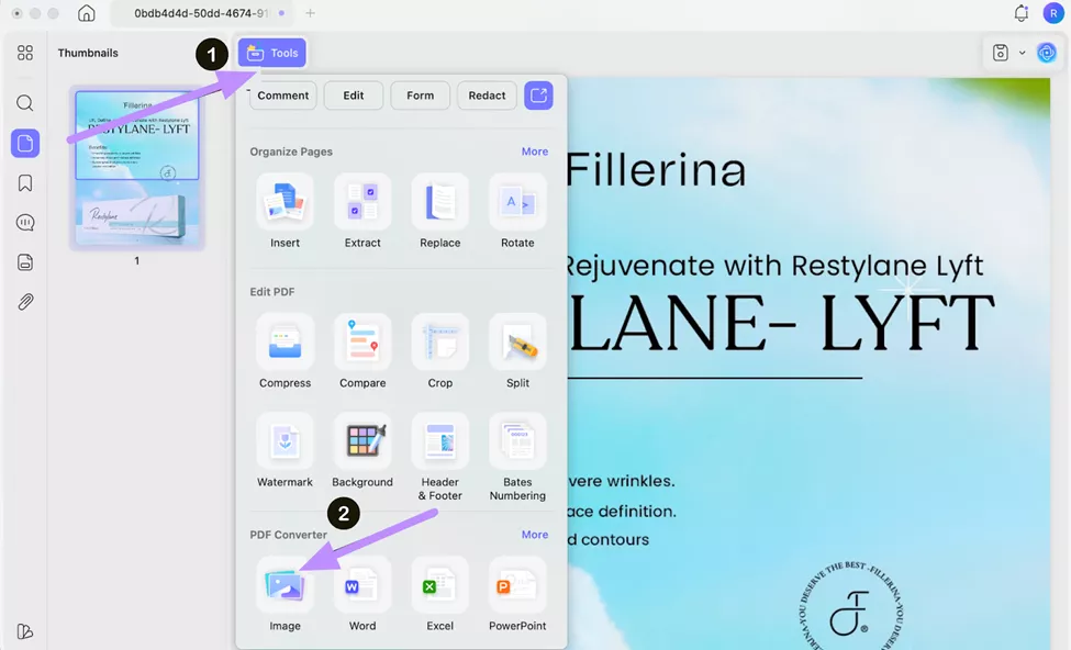  choose image for conversion updf mac