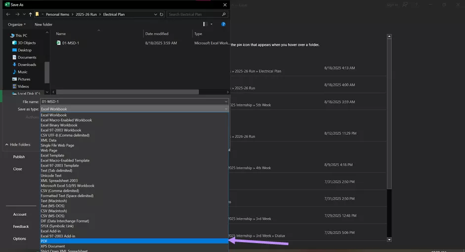 Choose “Name as File” type