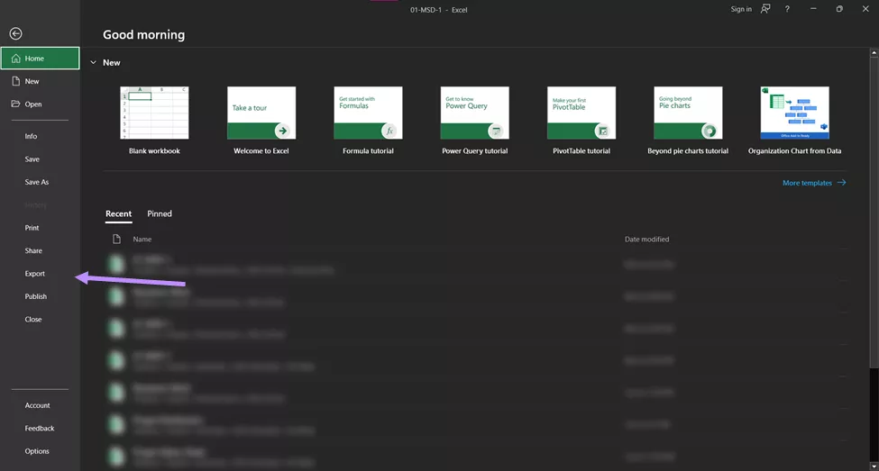 Click on Export excel