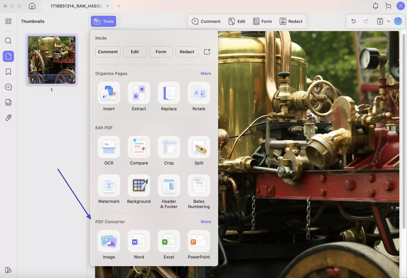 convert format when sharing 