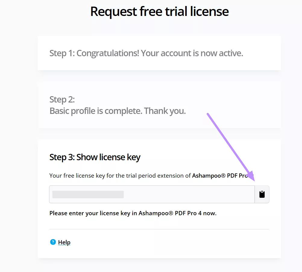 copy the license key ashampoo pdf