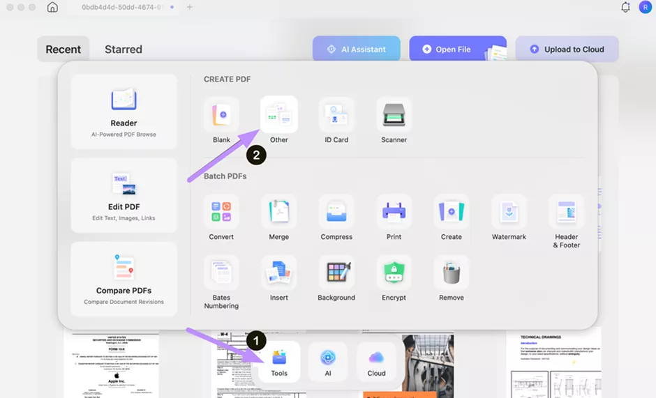  create pdf from image in updf mac