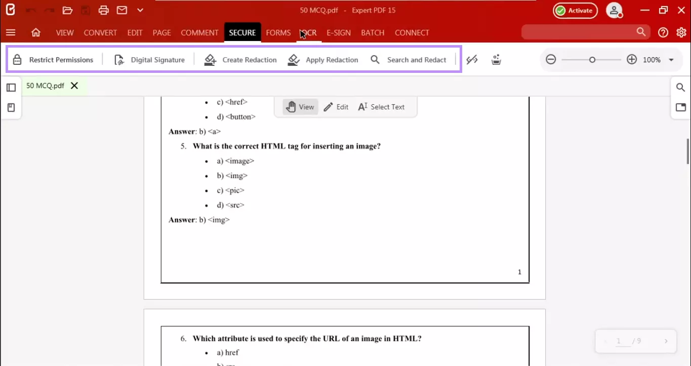 expert pdf secure tool