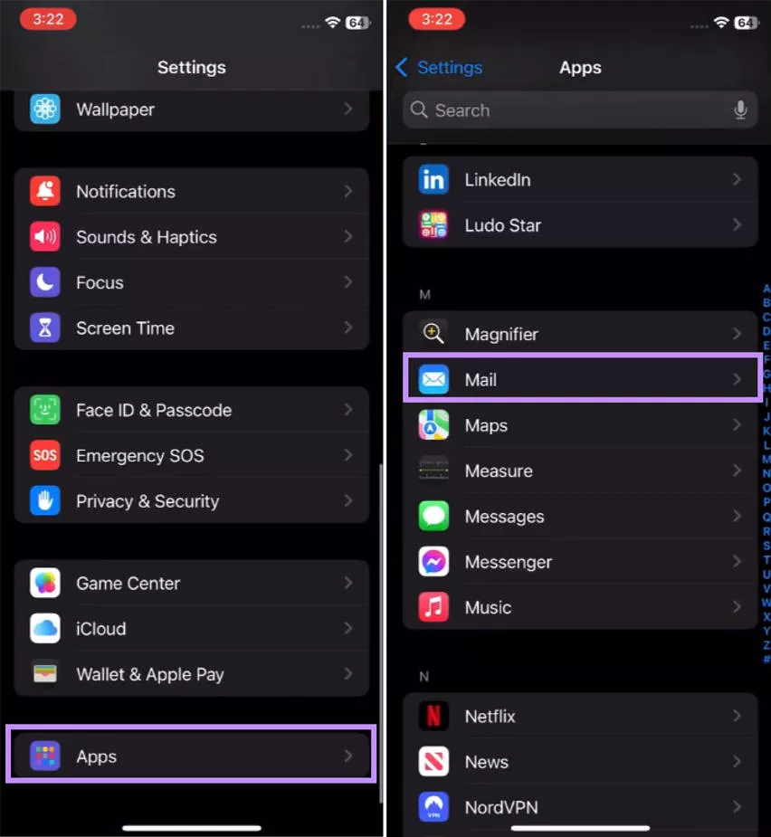  find mail under apps iphone