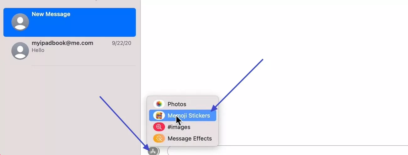 tap the memoji stickers option