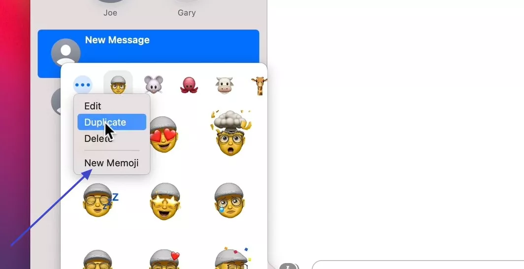 create the new memoji 