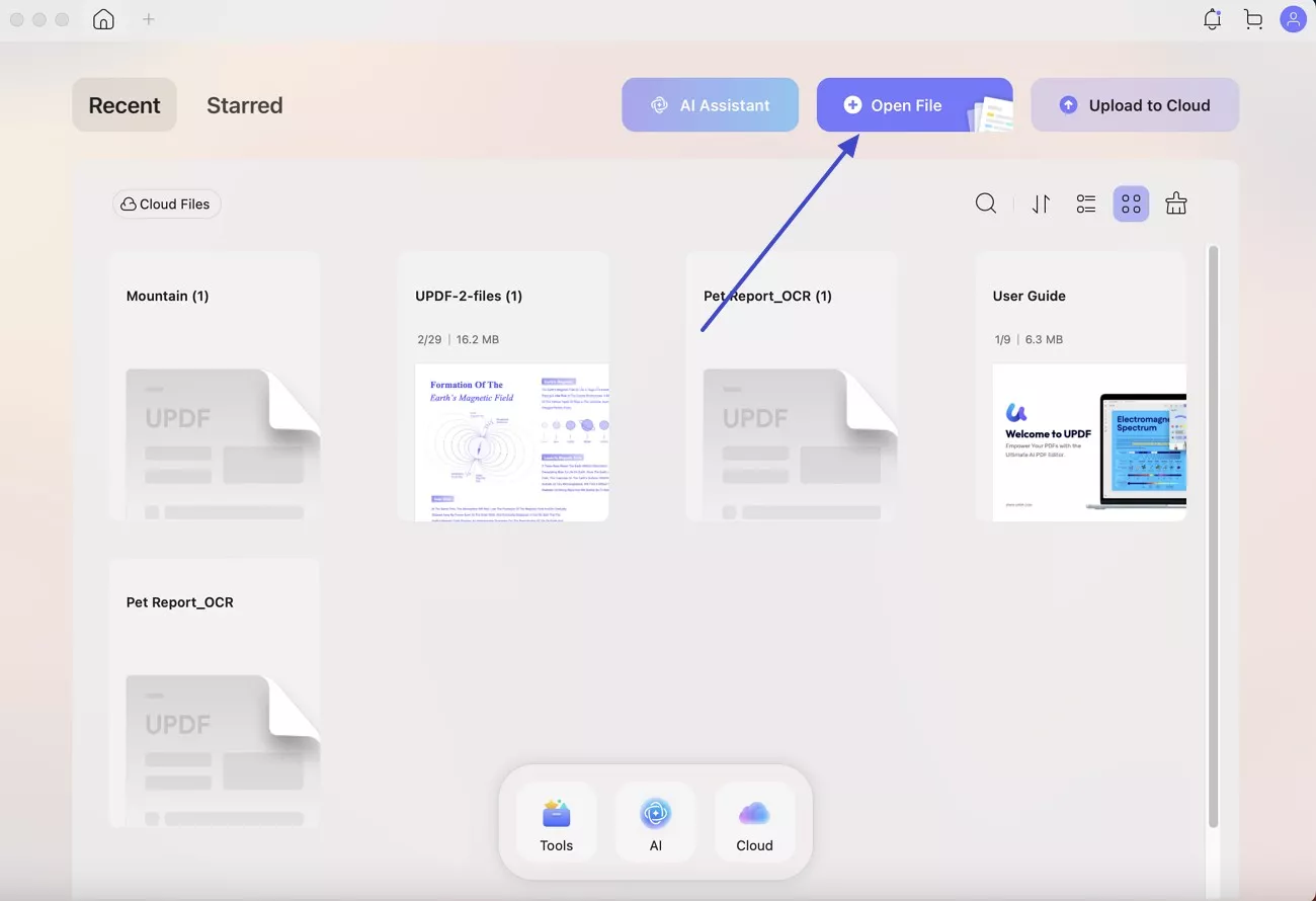 pick the open file button