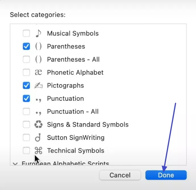 pick the done button 