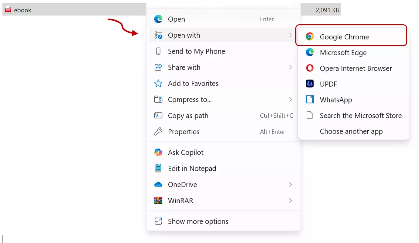 opening PDF with Google