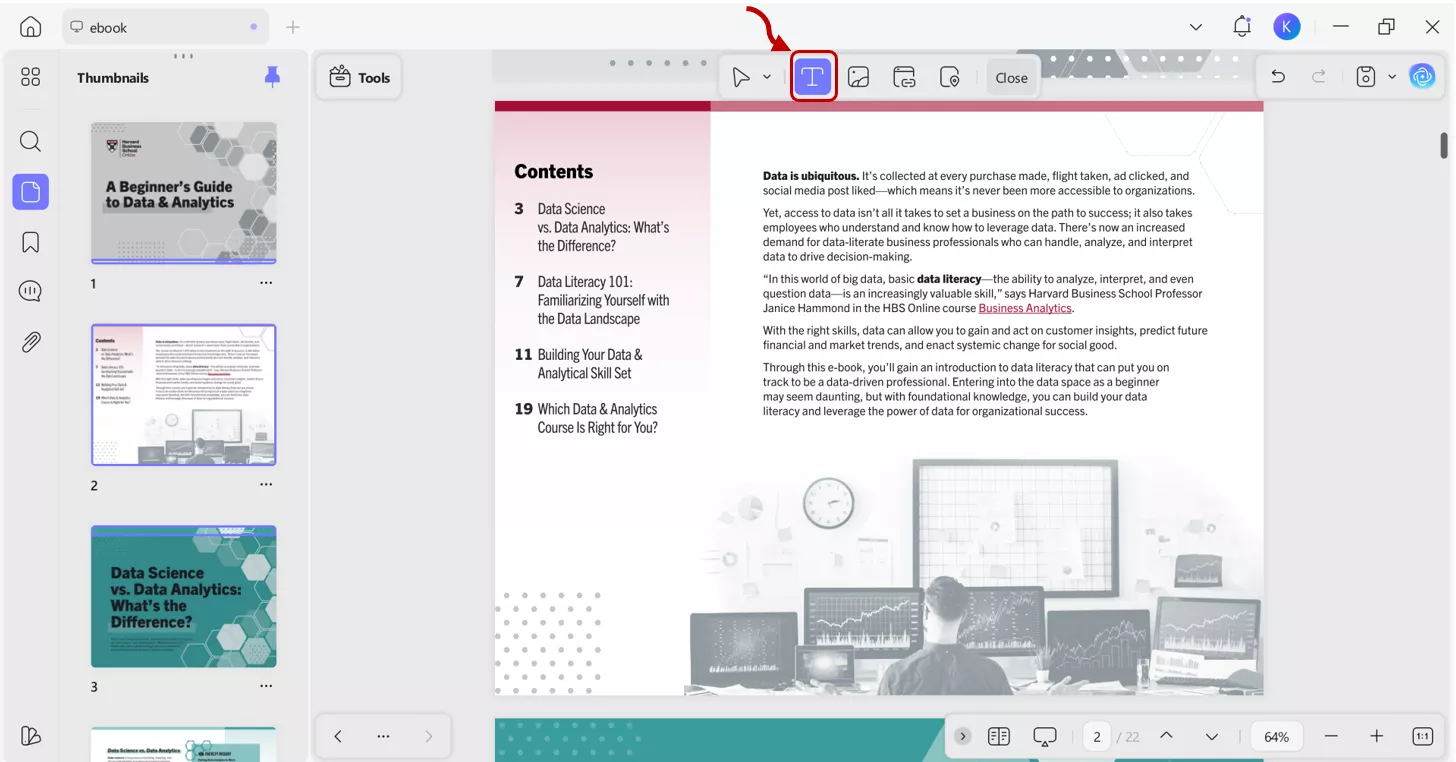 selecting all text in UPDF