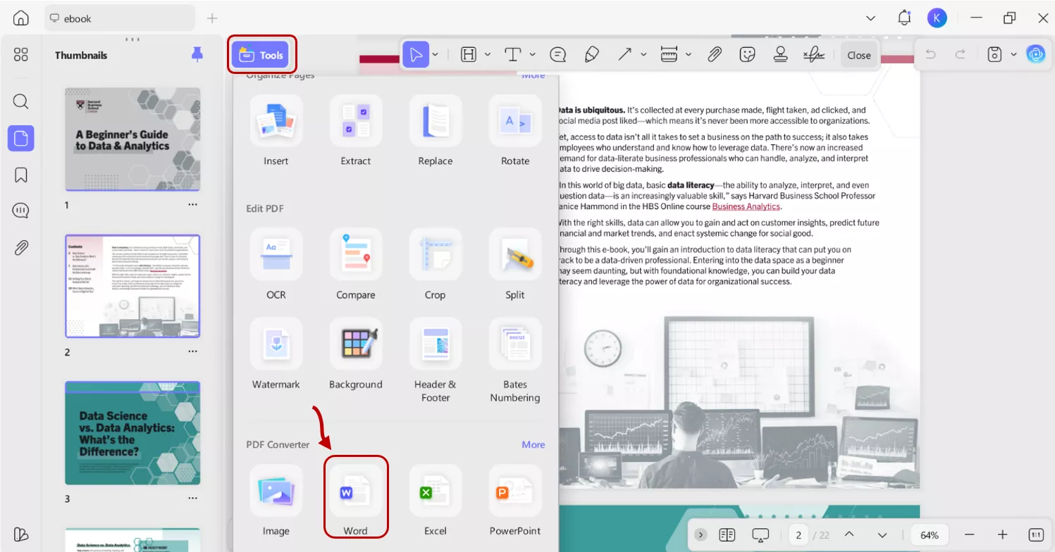 converting PDF to Word format
