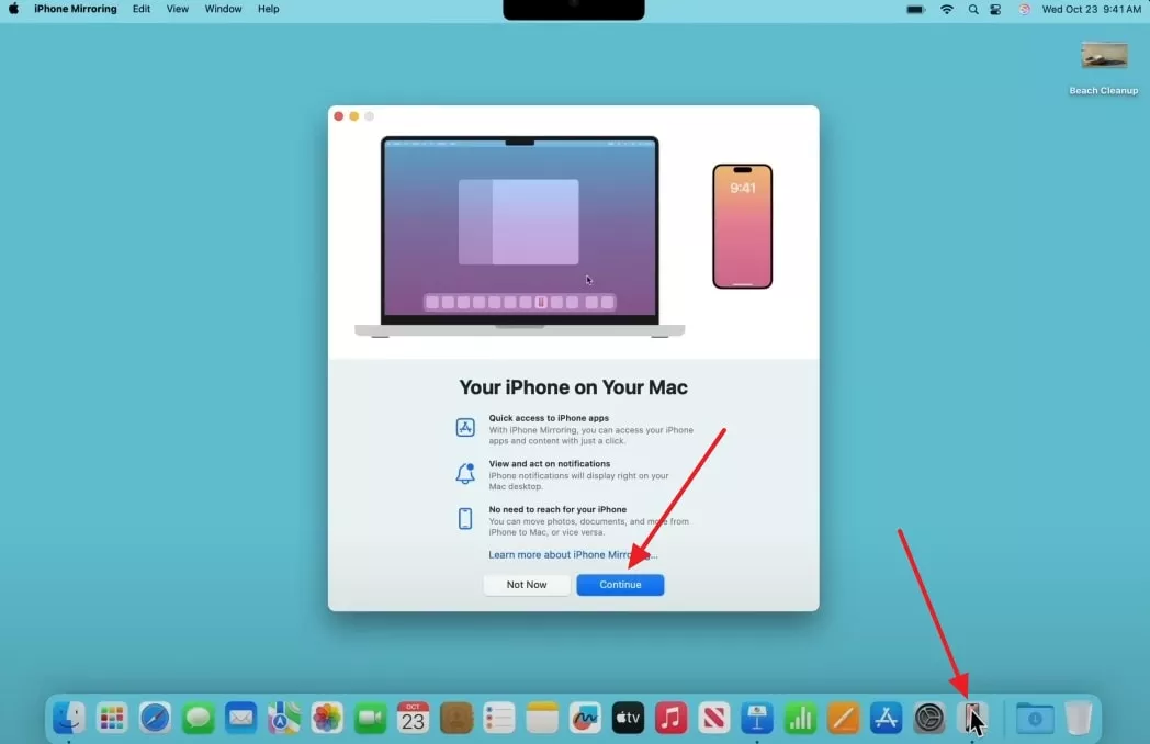 continue with iphone mirroring airplay