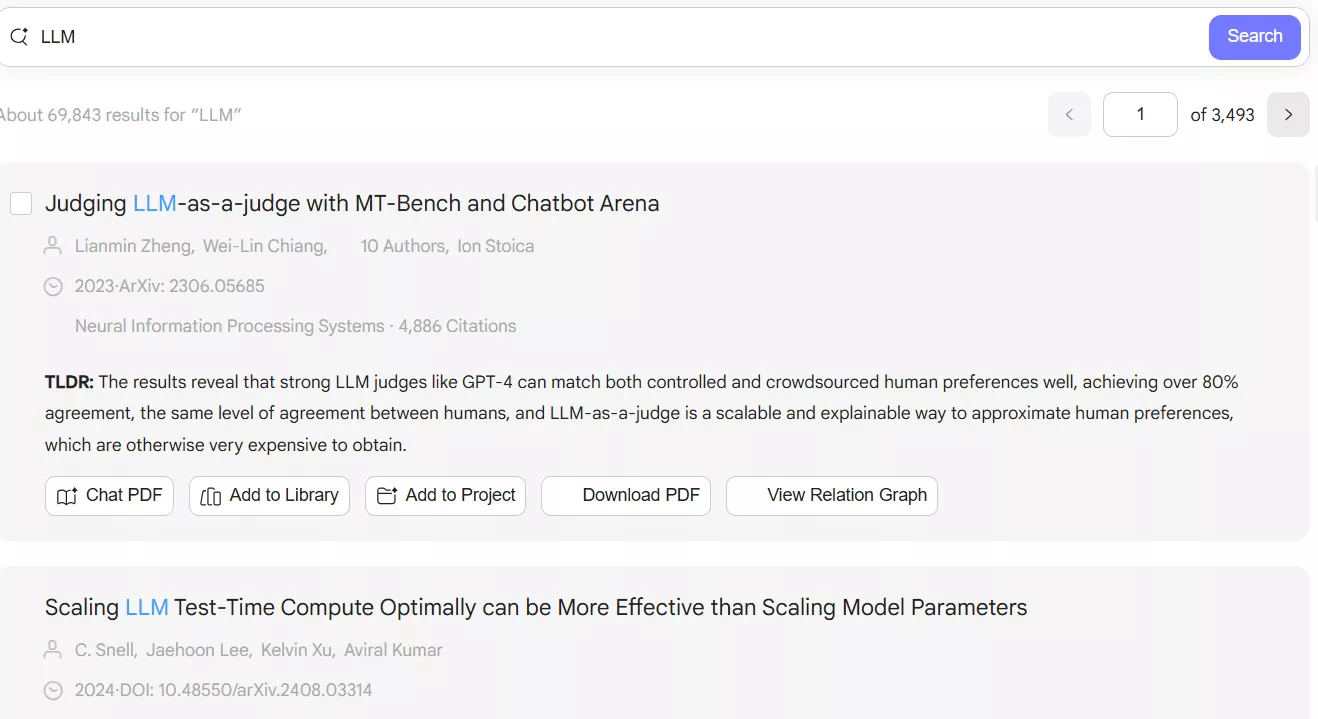 Searching Academic Papers using UPDF AI    