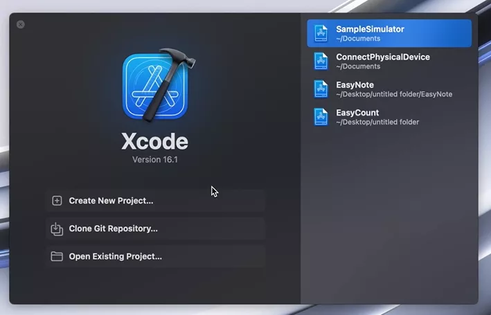 Creating a New Project Using Xcode   
