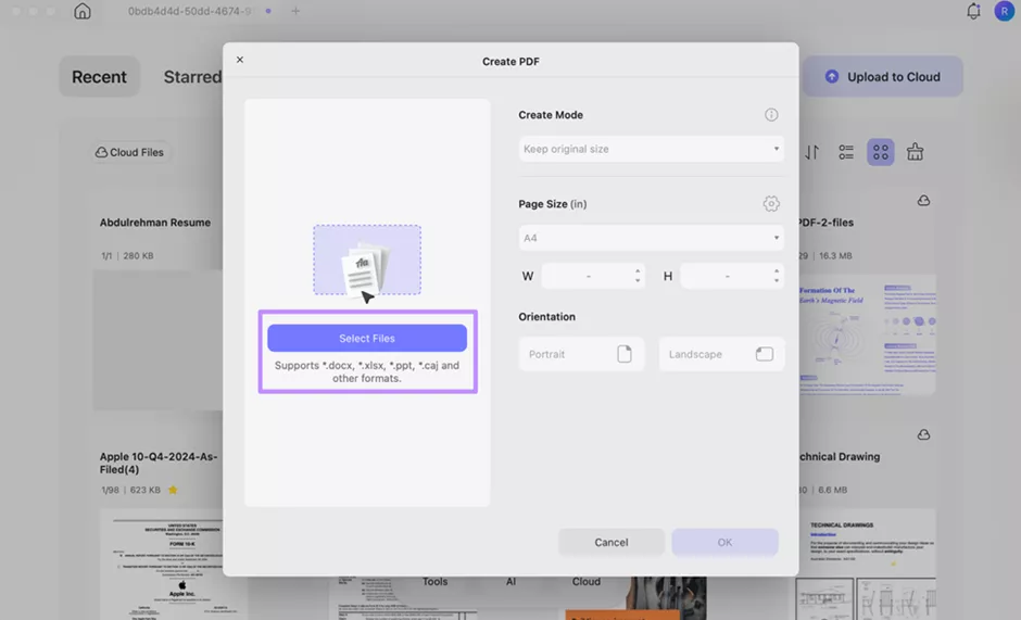 import file for mpo to pdf conversion updf mac