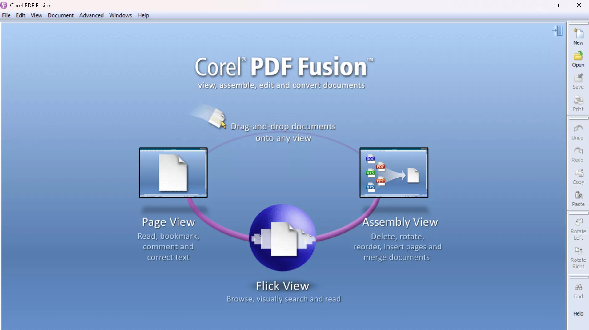 old interface of corel pdf fusion