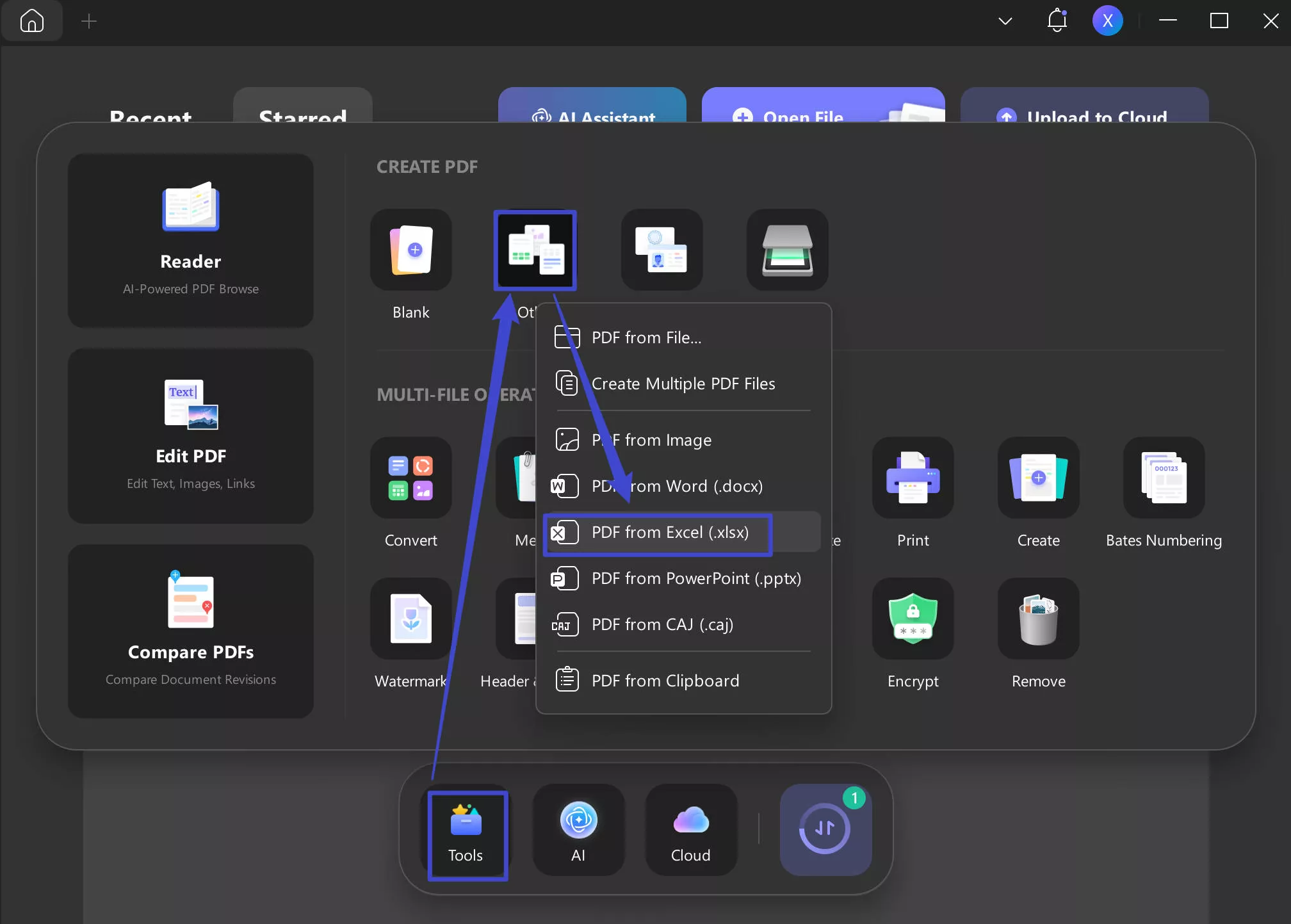  from excel updf windows
