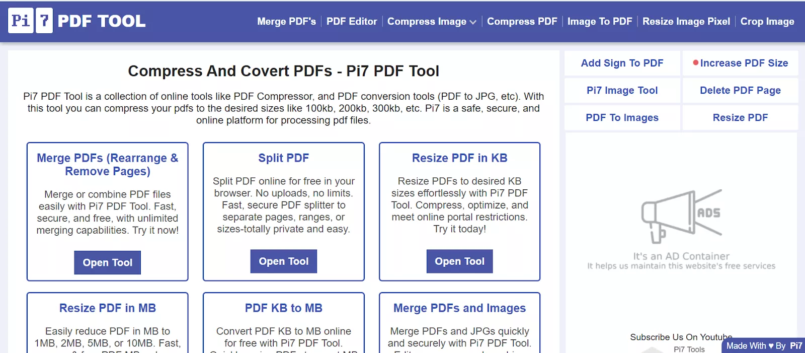 Pi7 PDF main interface