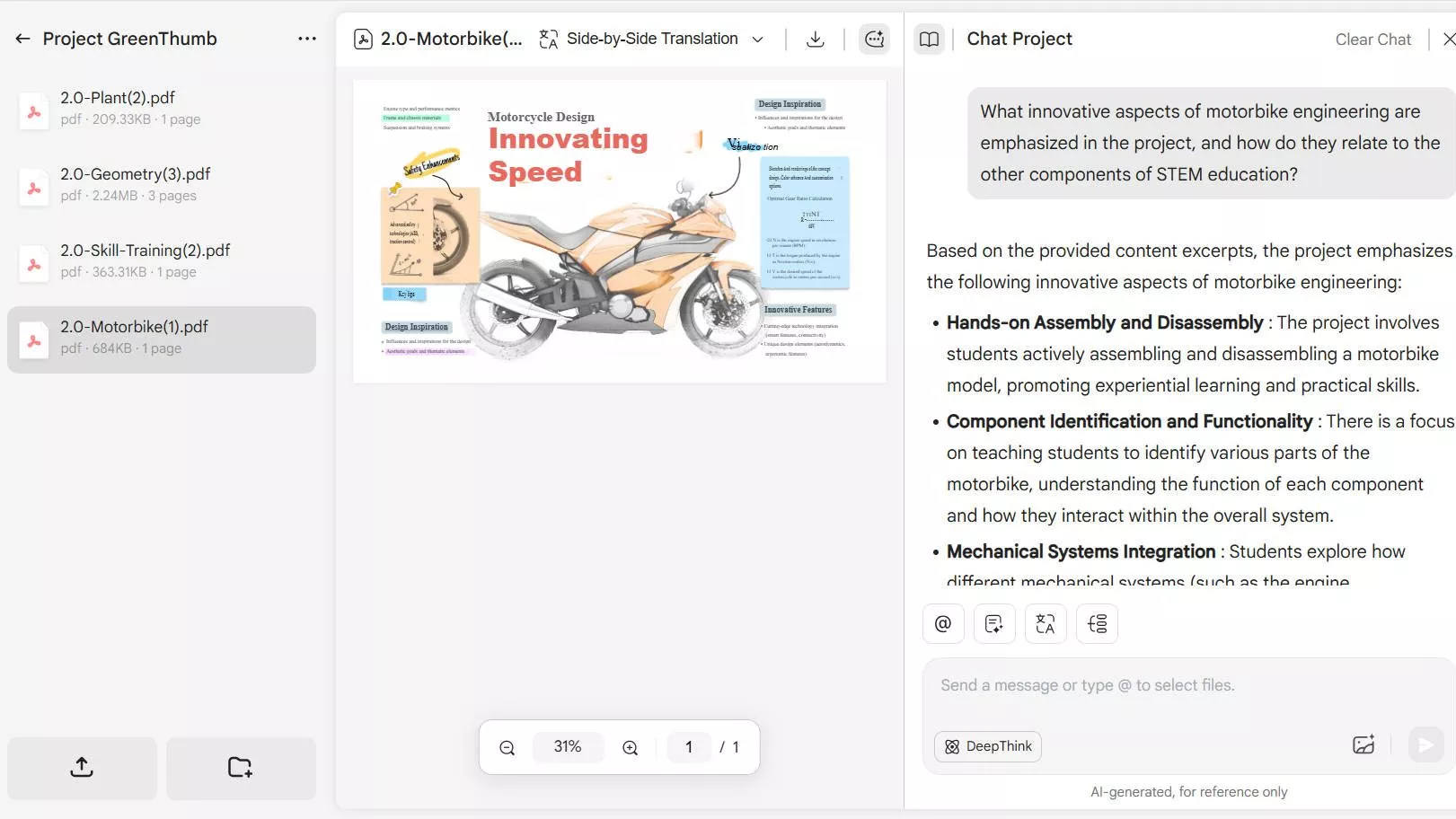 updf ai chat project