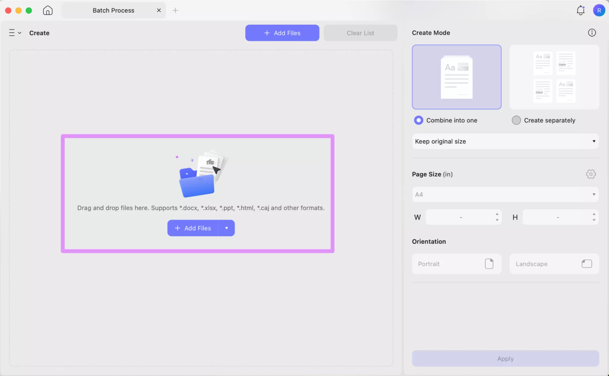  upload files or folder for creation updf mac