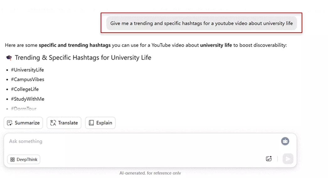 writing a prompt in updf ai