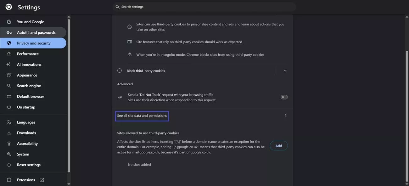 data and sites cookies in mac