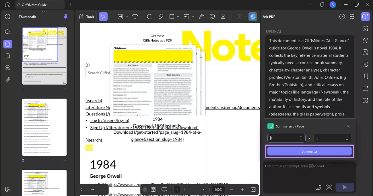  choose a page range to summarize updf windows