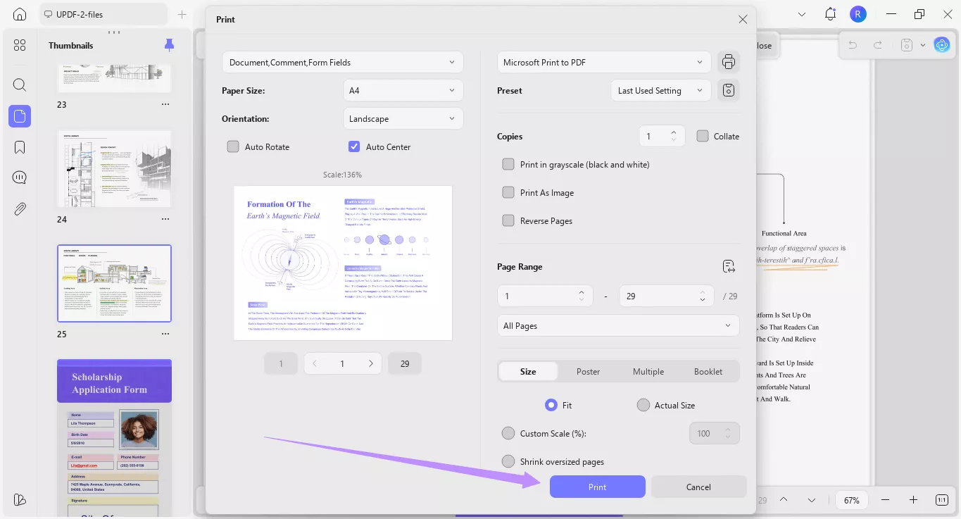 select print updf windows