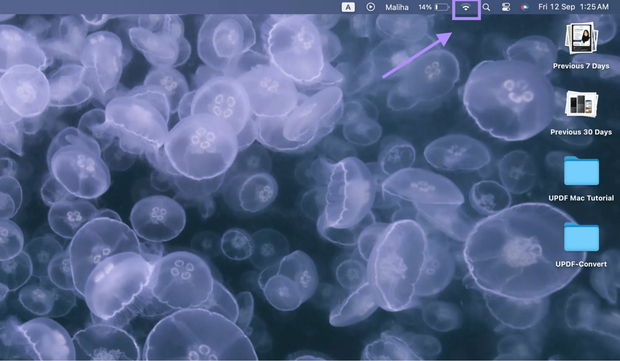  click wifi icon mac