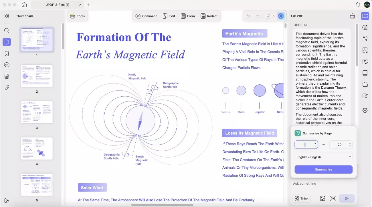 select the summarize option
