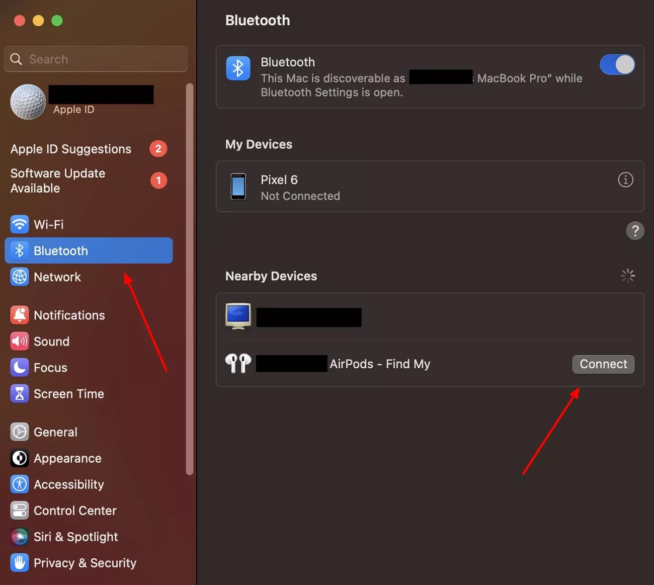 connect airpods with bluetooth mac