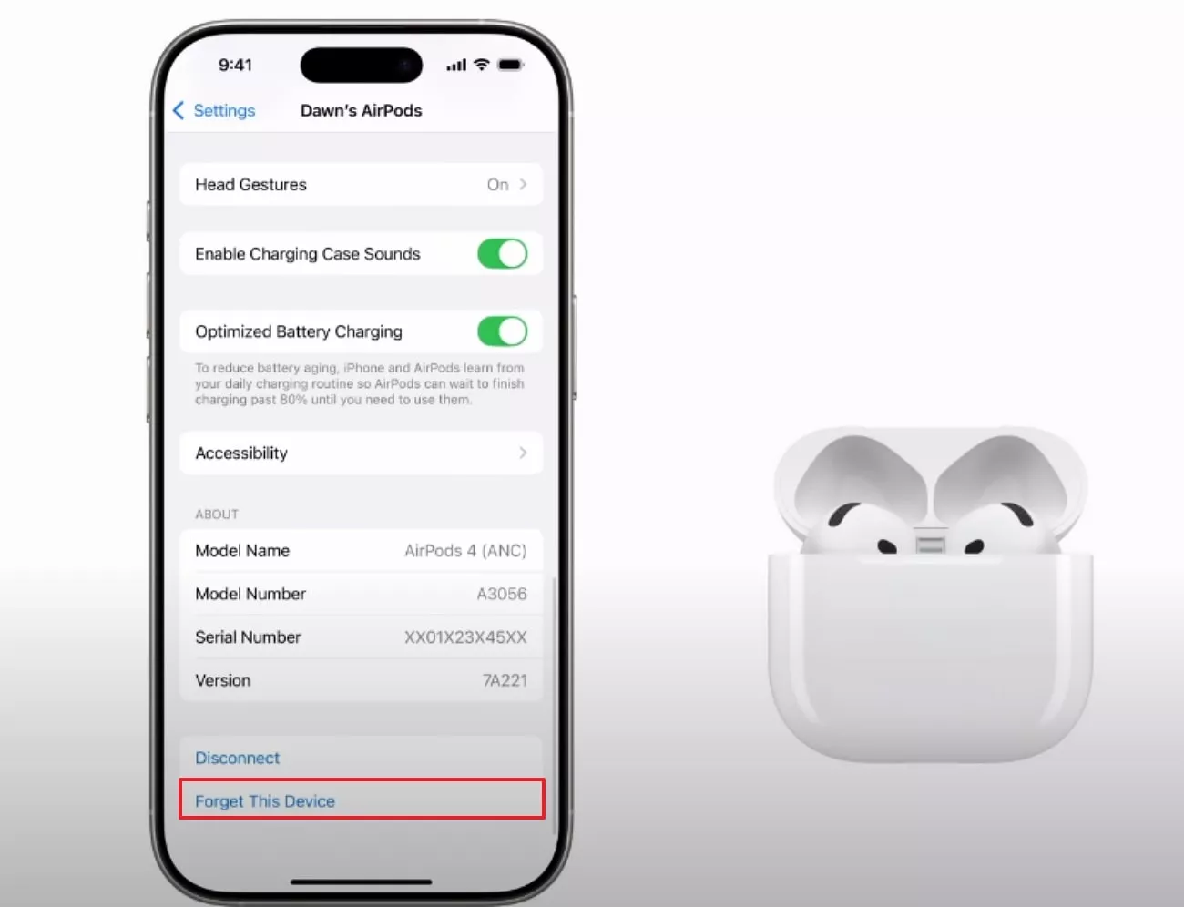 click forget this device 
