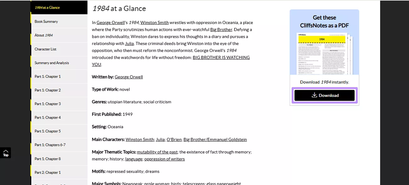 download the notes cliffsnotes