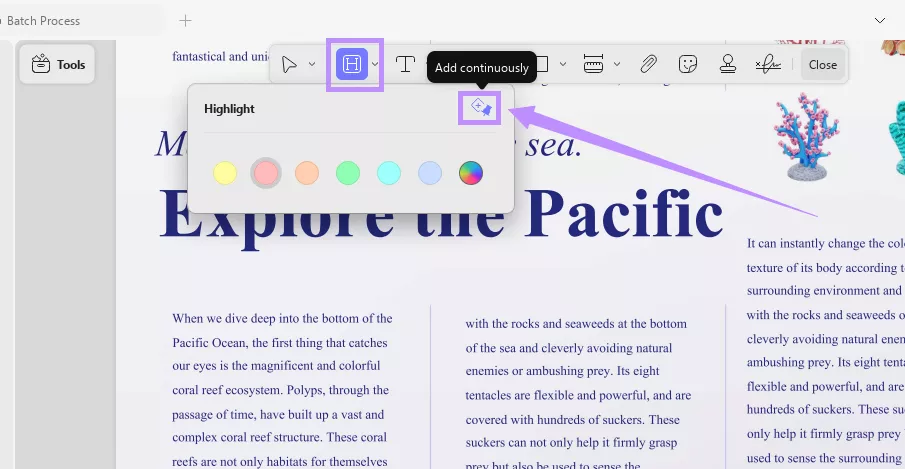 enable add continuously updf windows