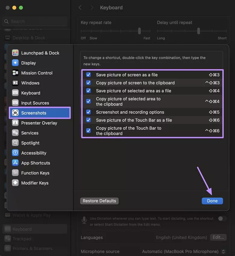 enable all shortcut keys