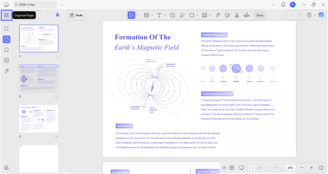  go to organize pages updf windows